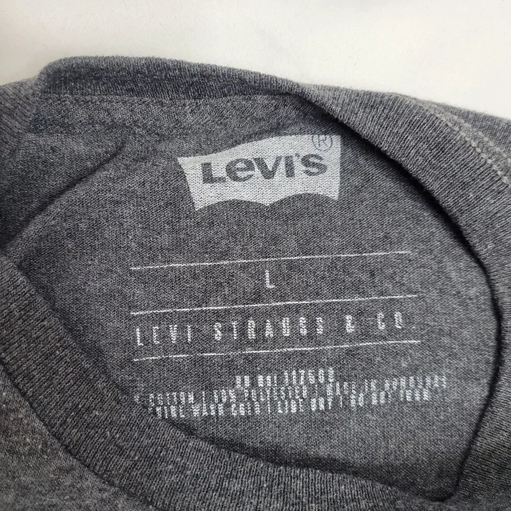 LEVI'S 1873 gray wolverine graphic long sleeve crew neck tee‎ shirt unisex L